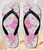 FA0432 Pink Sweet Flower Flora Beach Slippers Sandals Flip Flops Unisex
