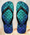 FA0440 Green Mermaid Fish Scale Beach Slippers Sandals Flip Flops Unisex