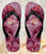 FA0444 Pink Marble Graphic Printed Beach Slippers Sandals Flip Flops Unisex