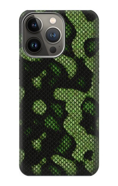 S2877 Green Snake Skin Graphic Printed Case For iPhone 14 Pro