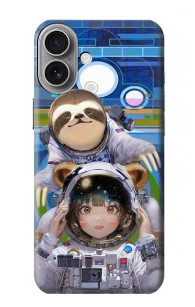 S3915 Raccoon Girl Baby Sloth Astronaut Suit Case For iPhone 16 plus