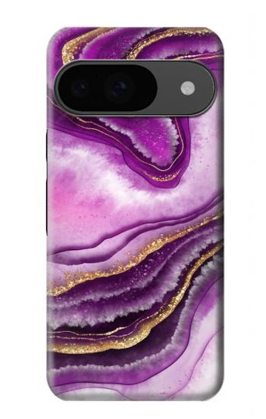 S3896 Purple Marble Gold Streaks Case For Google Pixel 9