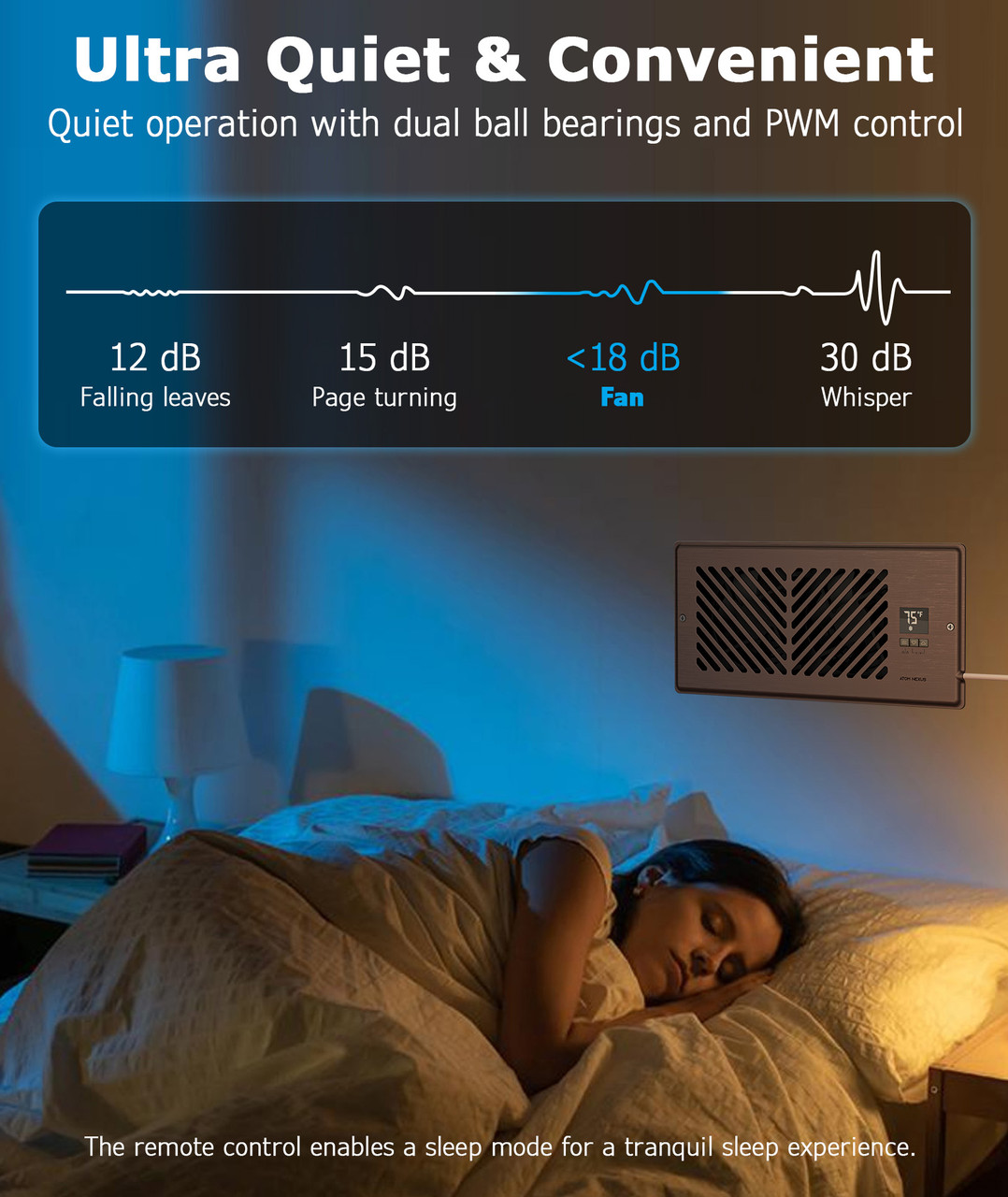 quiet register booster fan with thermostat control