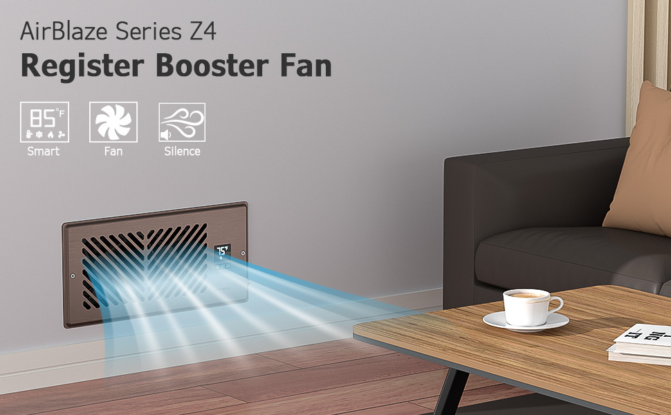 quiet register booster fan with thermostat control
