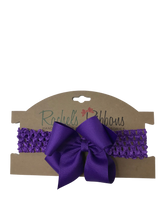 Crochet Headband with Bow - 
Carded