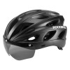 ROCKBROS Lightweight Cycling Helmet with Removable Goggles Sun Visor - Black