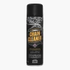 Formulated to quickly and safely remove dirt, lube and heavy chain grime using advanced solvents. Muc-Off Chain Cleaner uses a unique formula to rapidly shred grime to remove contaminants and leave the entire chain sparkling.