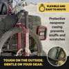 The Cache Anchor Lock was designed with security in mind. The Anchor is built upon 10MM of steel wire beaded cables and sandwiched between neoprene casing to give you a thick and sturdy lock that will deter thieves and keep your valuables locked to your Basecamp Pad.