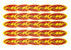 FMF Racing 5-inch Oval Sticker (Yellow/Red) - 25 Pack
