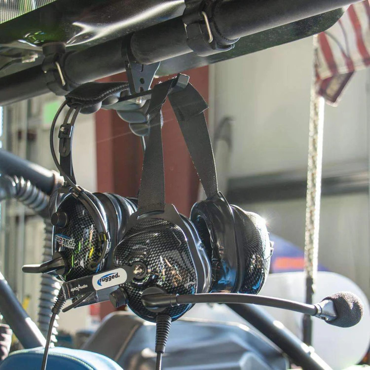 Rugged Radios Dual Headset Hanger with Bar Mount - 2.5" Tube Diameter