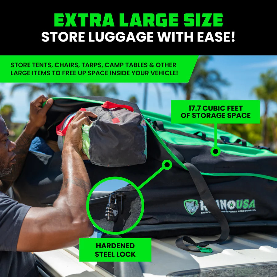 Are you tired of cramming your belongings into a small car trunk? Upgrade your travel experience with the Rhino USA rooftop cargo bag. This spacious and durable cargo bag provides ample storage space for all your essentials, allowing you to maximize the interior of your vehicle.
