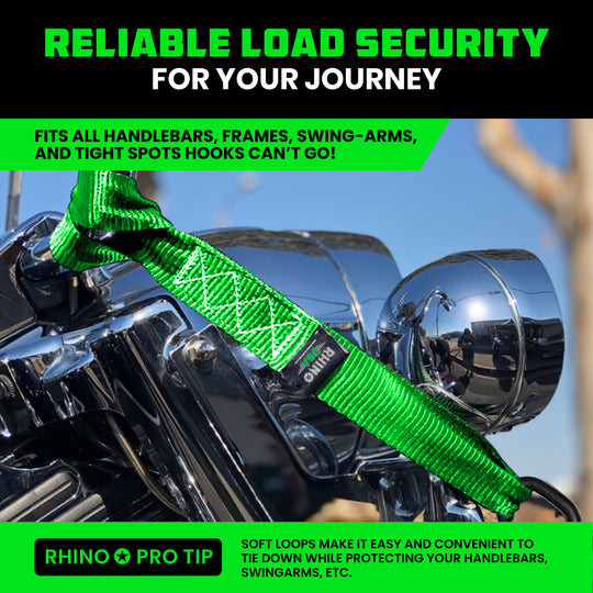 Introducing the Rhino USA Soft Loop Tie-Down Straps, the ultimate solution for secure and hassle-free transportation of your prized ride. Designed with precision and built for rugged durability, our straps offer unrivaled strength and reliability.