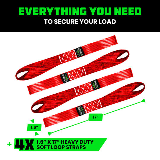 Introducing the Rhino USA Soft Loop Tie-Down Straps, the ultimate solution for secure and hassle-free transportation of your prized ride. Designed with precision and built for rugged durability, our straps offer unrivaled strength and reliability.