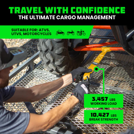 Introducing the Rhino USA Soft Loop Tie-Down Straps, the ultimate solution for secure and hassle-free transportation of your prized ride. Designed with precision and built for rugged durability, our straps offer unrivaled strength and reliability.