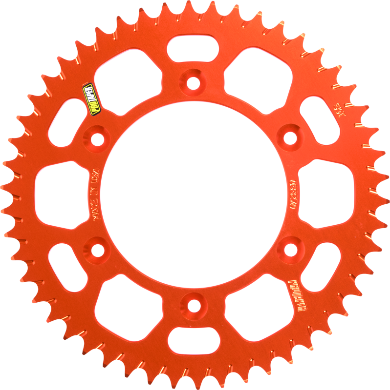 ProTaper Race Spec (RS) Rear Sprockets feature our revolutionary Angled Mud Groove. This exclusive design creates a self-cleaning effect during operation, shedding away mud that would otherwise lead to horsepower loss and sprocket wear.