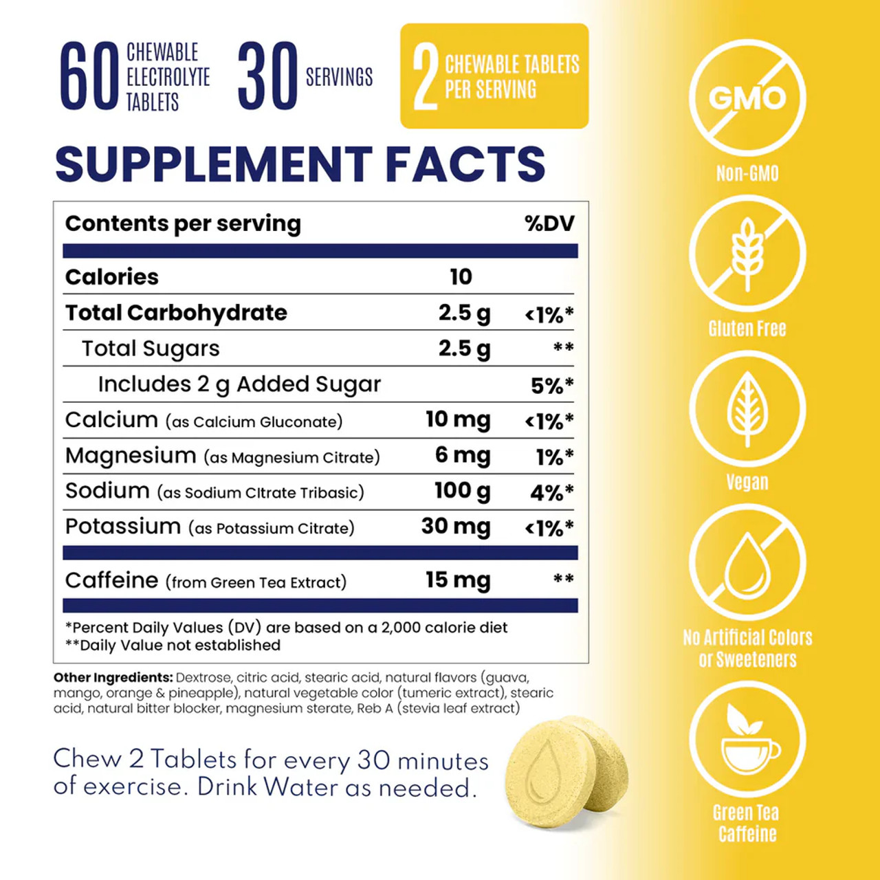 SaltStick FastChews + Caffeine Tropical Twist - 60 ct Bottle