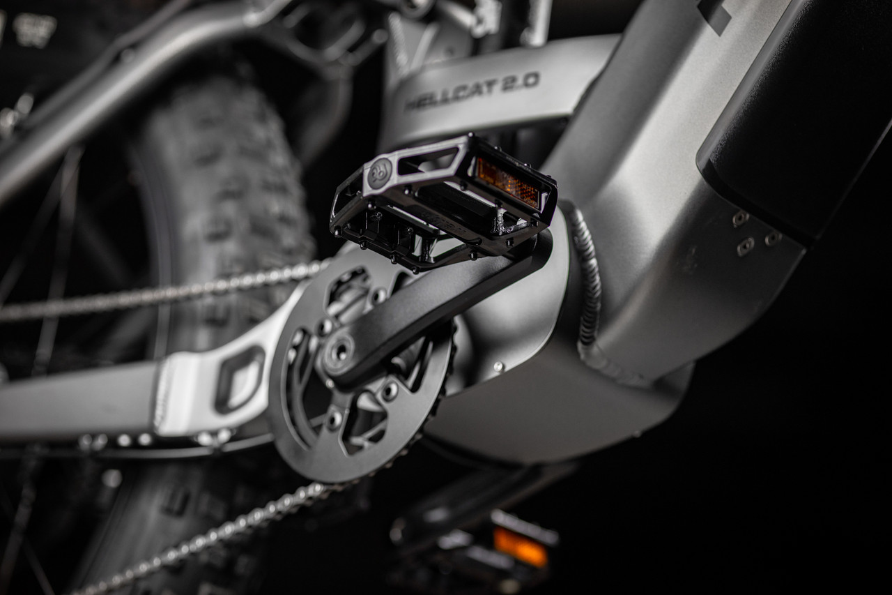 Rambo's only AWD full-suspension hunting ebike. The Hellcat 2.0 FS combines dual-motor traction with a full-suspension frame that absorbs trail punishment without slowing you down. LED light bar standard. Available in 20Ah or 30Ah battery. Built for hunters who demand maximum capability across the most demanding terrain they ride.