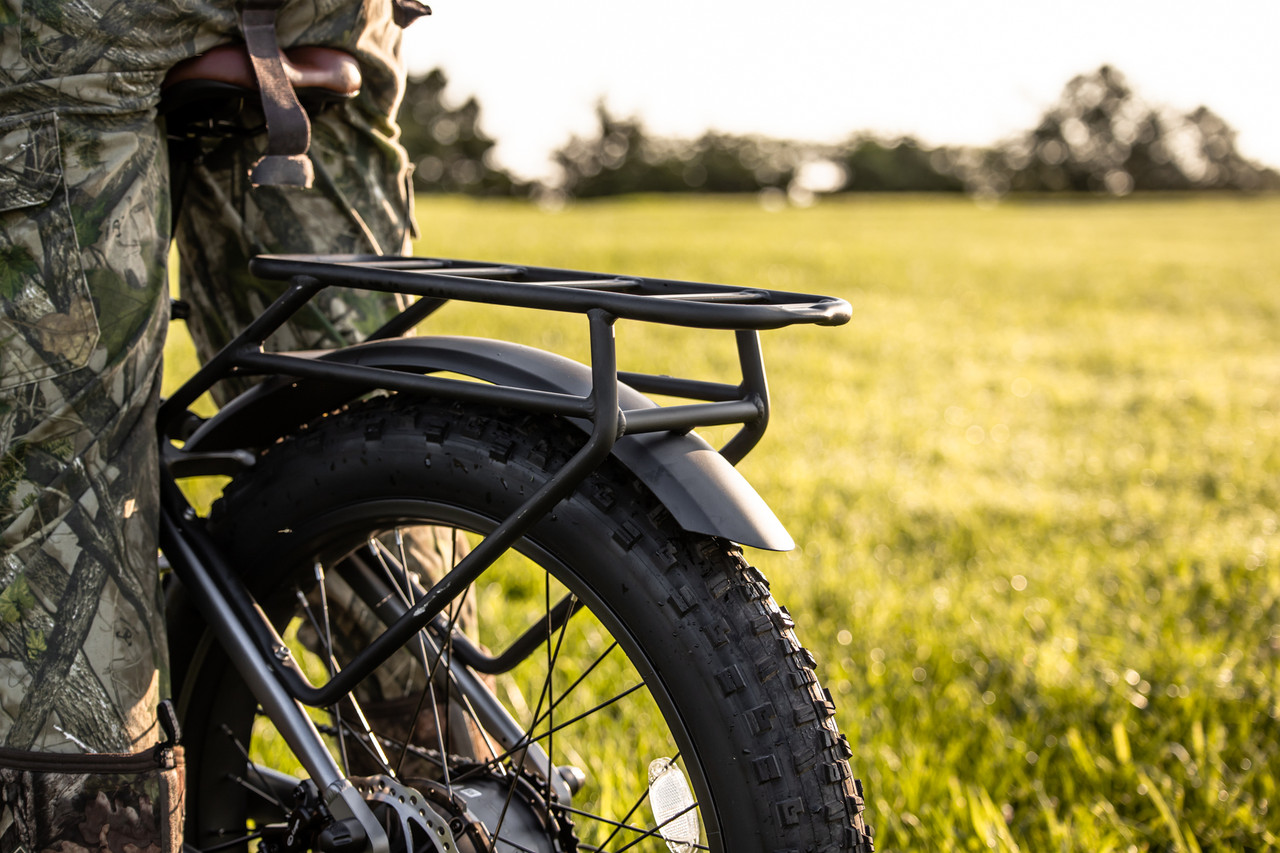 Rambo's only AWD full-suspension hunting ebike. The Hellcat 2.0 FS combines dual-motor traction with a full-suspension frame that absorbs trail punishment without slowing you down. LED light bar standard. Available in 20Ah or 30Ah battery. Built for hunters who demand maximum capability across the most demanding terrain they ride.