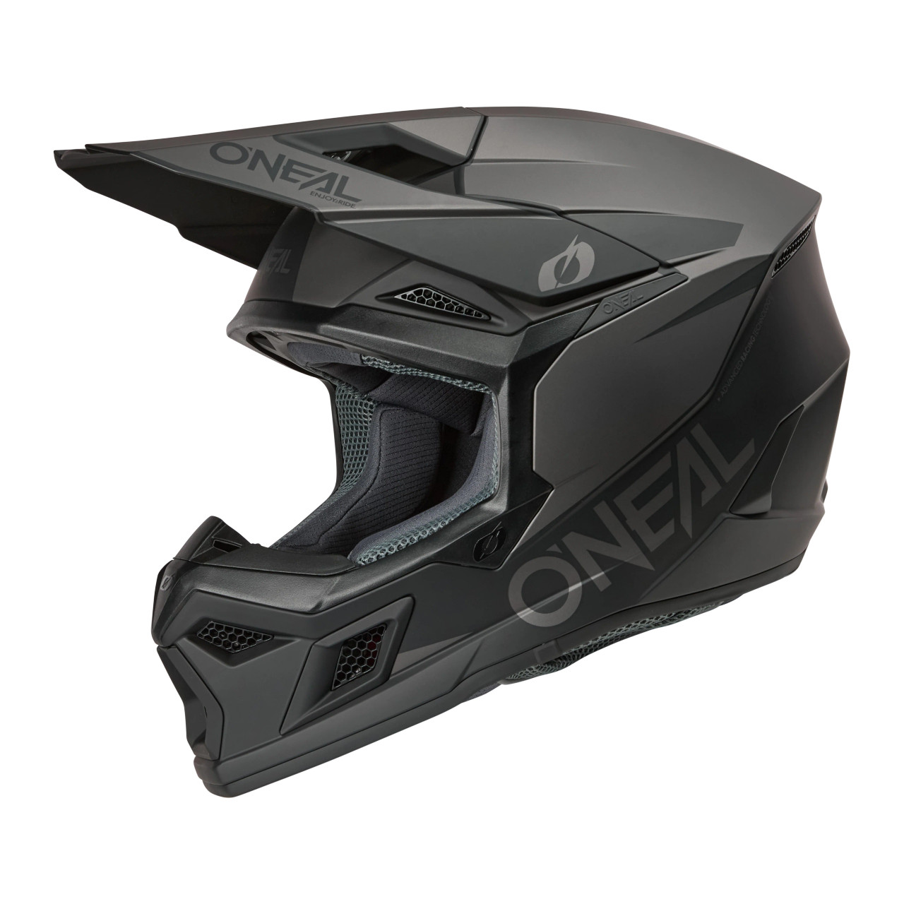O'NEAL 3 SRS Solid Helmet - Black/Grey