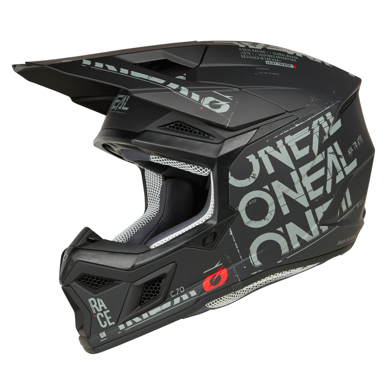 O'NEAL 3 SRS Static Helmet - Black/Grey