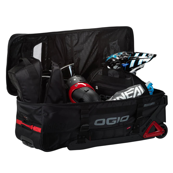 The OGIO Rig T3 gear bag is a colossal set of three bags in one with a massive 145 liter gear bag housing a separate helmet bag and a separate bag for your boots.