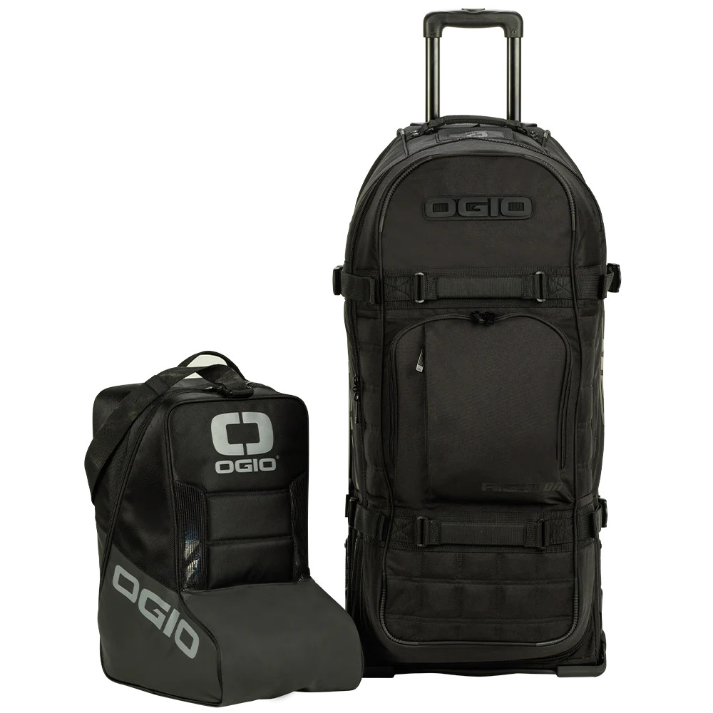 The OGIO Rig 9800 gets a facelift and added features in the revamped Rig 9800 Pro. Featuring OGIO’s renowned SLED, the Rig Pro gets an added MX boot bag and changeable wheel set as part of the new overall design.
