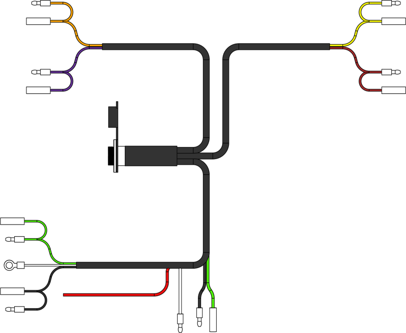 KFI Hand Remote Harness Replacement an Outlet Designed for Use with ACT-VHR for the Pro-V Plow and 106950 For a Straight Blade