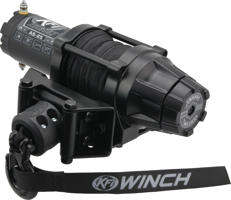 The KPI 2500 ATV Assault Series Winch features a dynamic and mechanical braking system, water-resistant seals to keep the elements out, standard 4-hole mounting design and a heavy-duty all metal turn clutch.