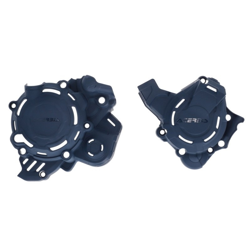 The Acerbis X-Power Kit motor crankcase and ignition/clutch covers protects wear from boots, impacts, dirt, mud, and other debris.
