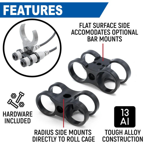 Rugged Radios Dual Headset or Helmet Jack - Bar Mount Offroad