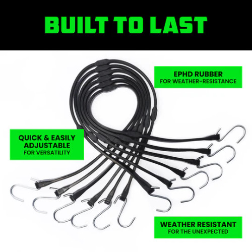 Rhino USA Heavy Duty Tarp Straps - Set of 12