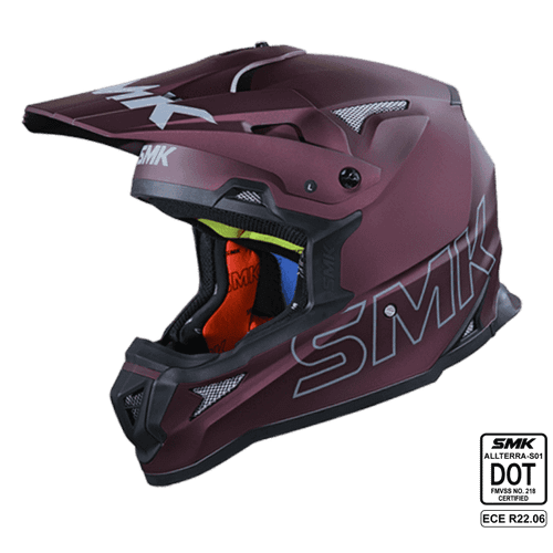 SMK Allterra S01 Solid Helmet - MA300 (Wine Red)