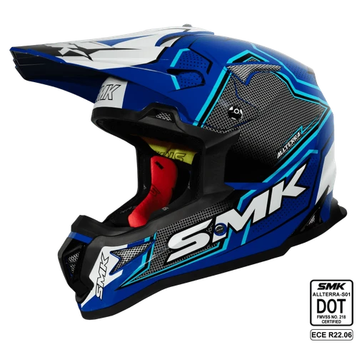 SMK Allterra S01 Maverix Helmet - GL521 (Blue/White)