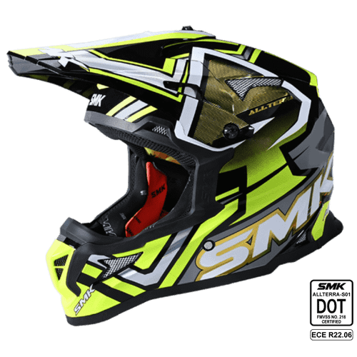 SMK Allterra S01 X-Aces (Chrome) Helmet - GL264 (Yellow/Black/Chrome)