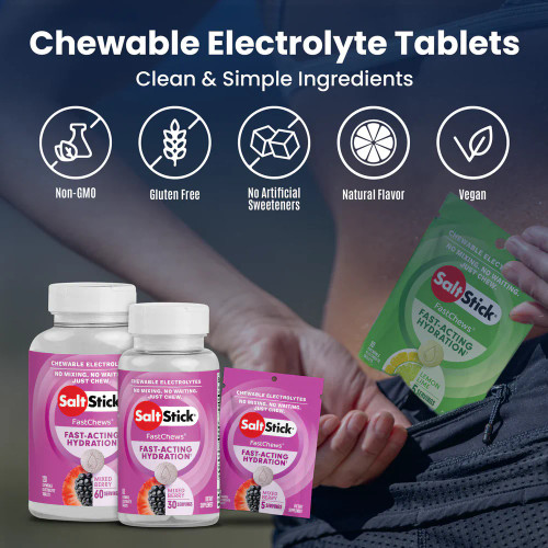SaltStick FastChews Mixed Berry - 60 ct Bottle