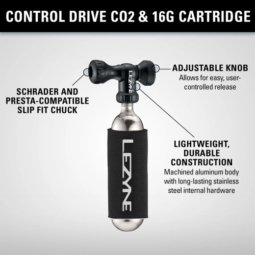 Lezyne Control Drive CO2 With 16G Cartridge Gloss Black
