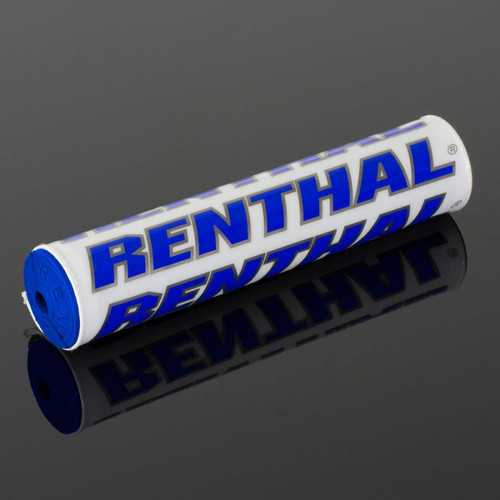 Renthal SX Handlebar Pad - White/Blue - 10-in.
