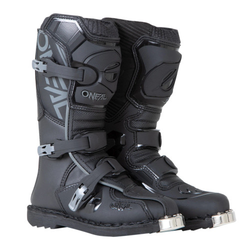 O'NEAL Element Youth Boots with a stitch on sole and a fully adjustable four buckle closure system, The O’NEAL Element boot can handle exposure to even the toughest elements.