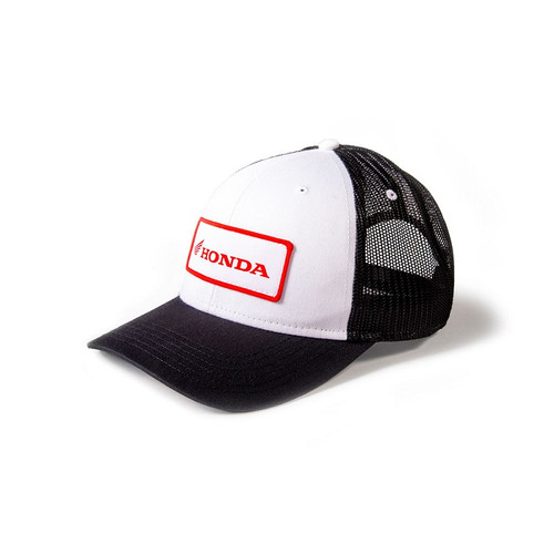 Factory Effex HONDA THROWBACK Curved Bill Hat - White-Black Mesh