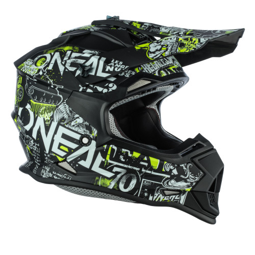 O'NEAL 2 SRS Youth Attack Helmet - Black/Neon