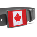 Canadian Flag Leather Belt