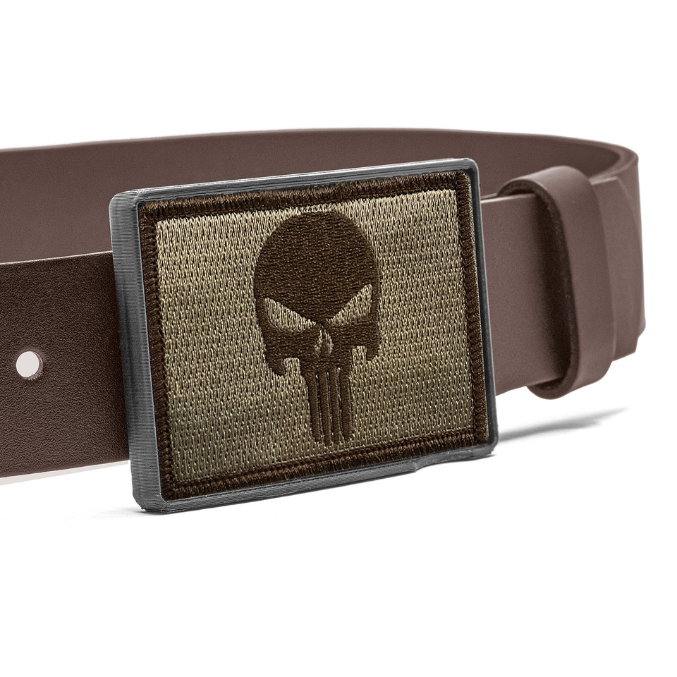 Subdued Punisher Leather Belt