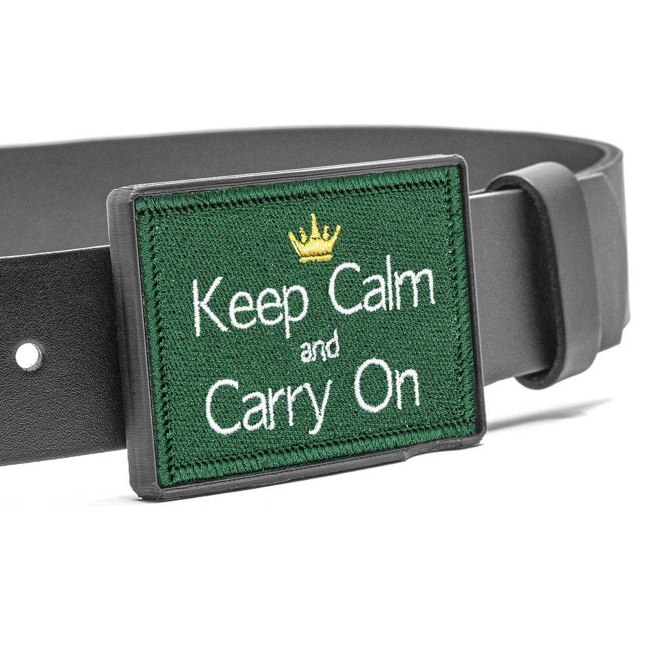 Keep Calm and Carry On Leather Belt