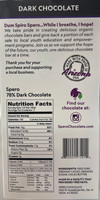 Back of box with a mission statement, nutrition facts, and ingredients.
