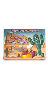 Blue box with desert scene and saguaro cactus on the front