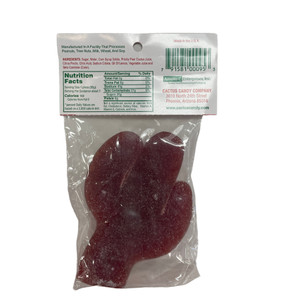 Back of bag with nutrition facts and ingredients.