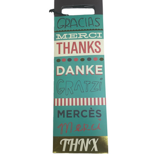 Wine bag with various forms of "Thank You" of other languages