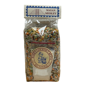 Clear cello bag containing bean mix