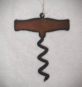 Cut out, rustic iron ornament in the shape of a corkscrew on a white background. Cut out, rustic iron ornament in the shape of a corkscrew on a white background.