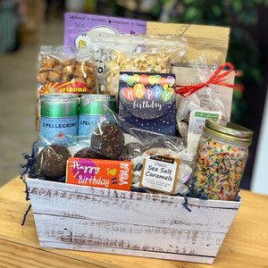 white rectangular basket displaying contents of basket